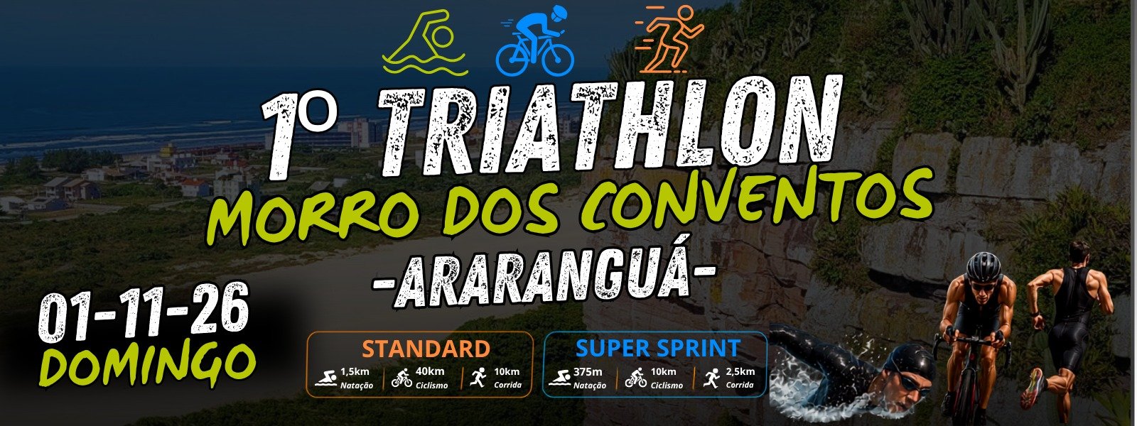 evento 1º TRIATHLON -ararangua sc - 4 over - morro dos conventos - novembro 2026