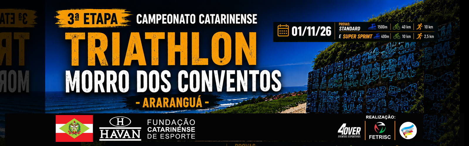 evento 1º TRIATHLON -ararangua sc - 4 over - morro dos conventos - novembro 2026