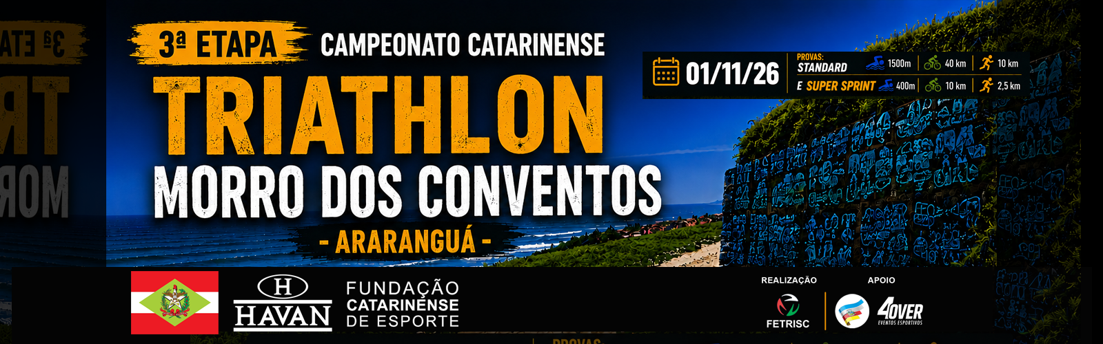evento 1º TRIATHLON -ararangua sc - 4 over - morro dos conventos - novembro 2026